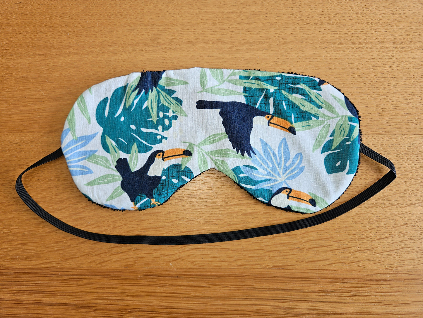 😴🌿Masque de Nuit Confort – Toucans & Feuillage Tropical